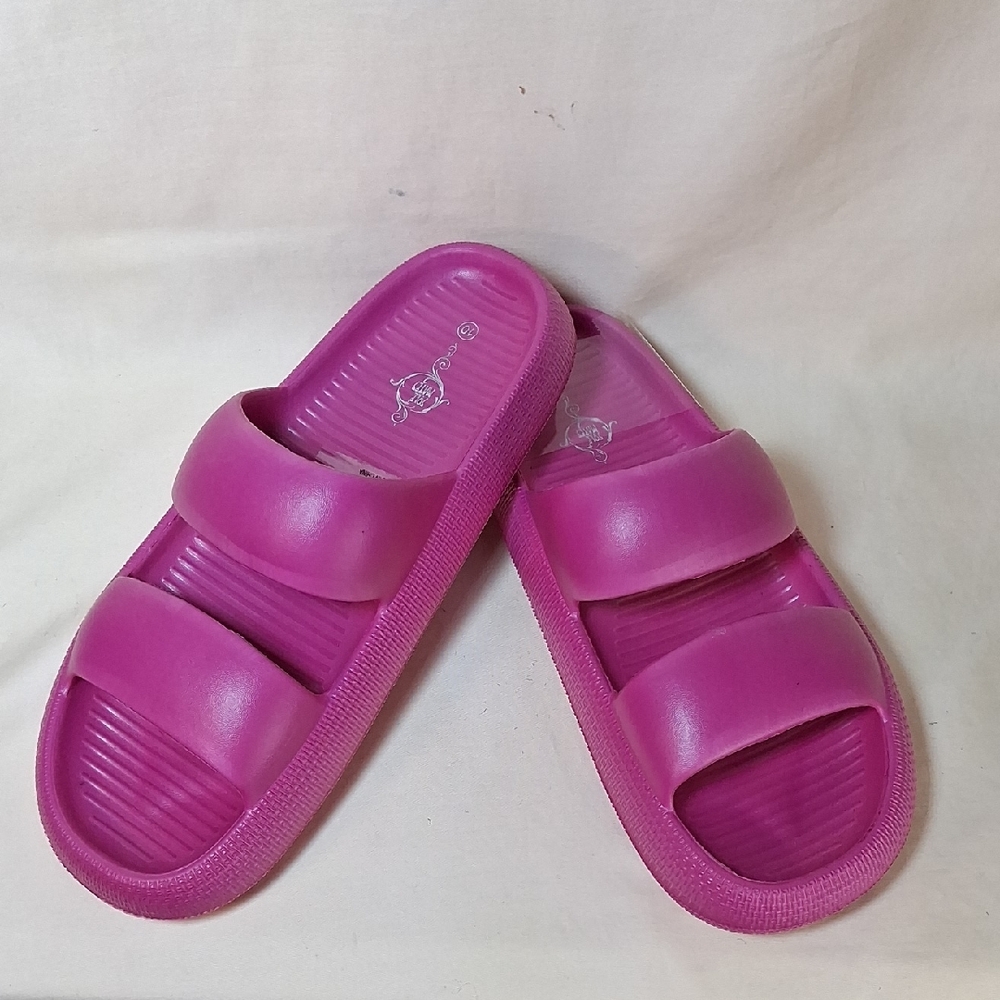 Pink Double Strap Slides